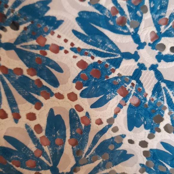 White Stuff 8 Blue White Floral Pencil Knee Length Skirt - Picture 2 of 5